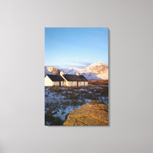 Lienzo Cabaña Blackrock, Glencoe, Highlands, Escocia (Anverso)