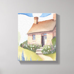 Lienzo Cabaña en la ladera   Pintura de ladrillo de casa 