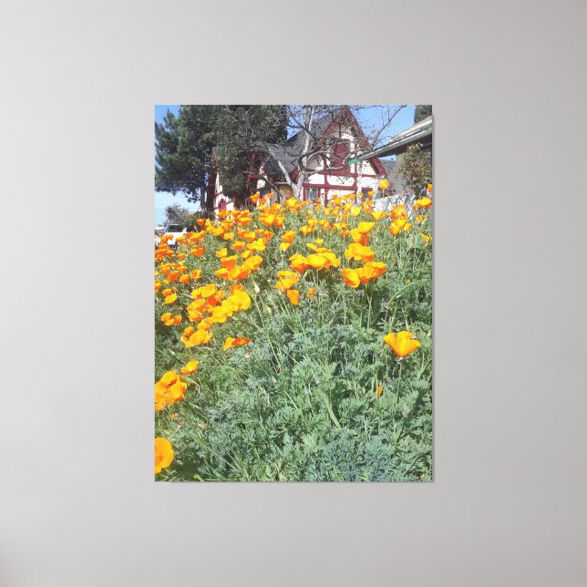 Lienzo Cabaña soñada en un campo de cachorros (Anverso)