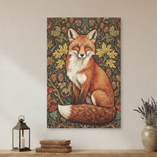 Lienzo Cabaña Vintage William Morris Zorro Otoño