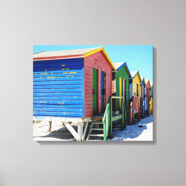 Lienzo Cabañas de playa de colores (Anverso)