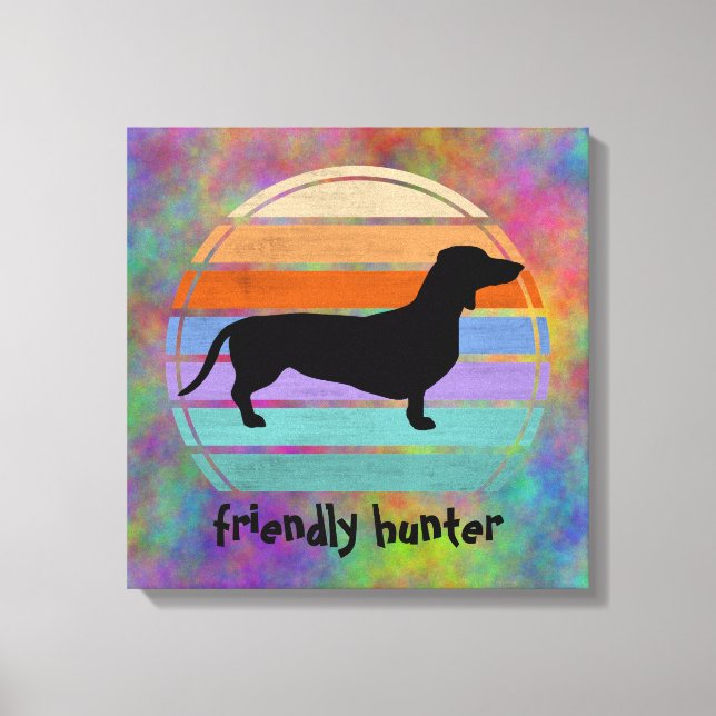 Lienzo Cabello corto de Dachshund - Silhouette 1 (Anverso)