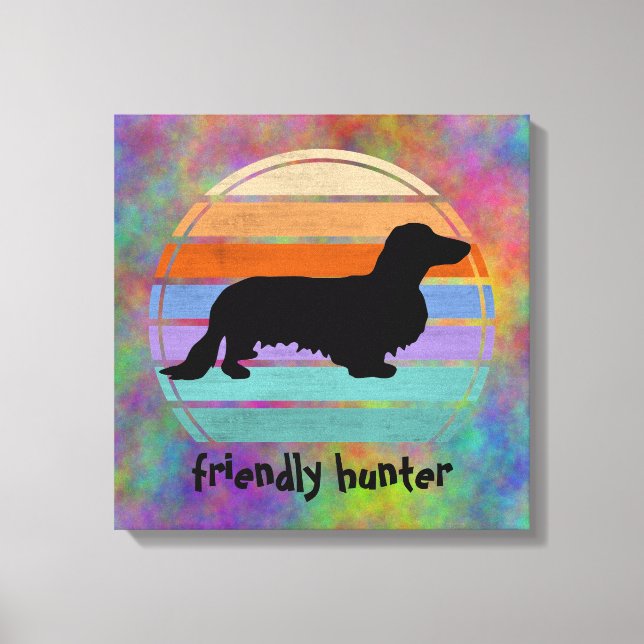 Lienzo Cabello largo de Dachshund - Silhouette 1 (Anverso)