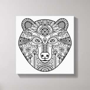 Lienzo Cabeza 6 del oso del estilo