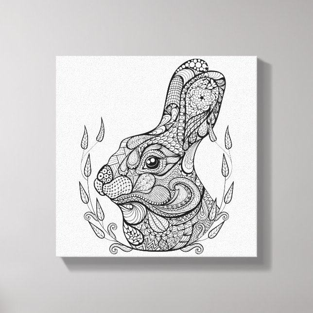 Lienzo Cabeza De Conejo Inspirada En La Batalla 6 (Anverso)