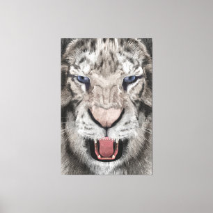 Lienzo Cabeza de Tigre Blanco Estética de Vida Silvestre