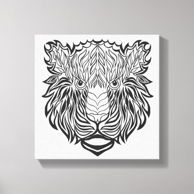 Lienzo Cabeza de tigre de estilo 6 (Anverso)