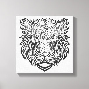Lienzo Cabeza de tigre de estilo 6