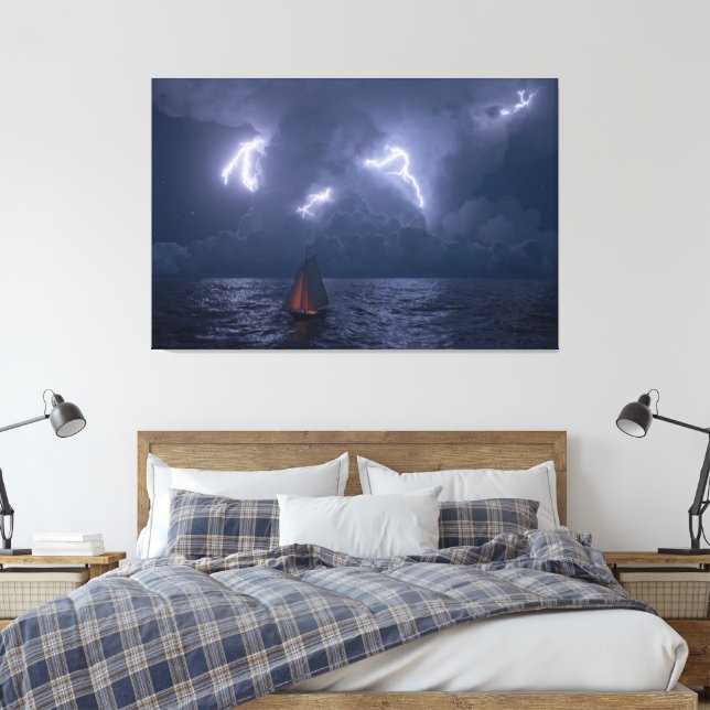 Lienzo Cabeza de tormenta (Noche) (Insitu(Dormitorio))