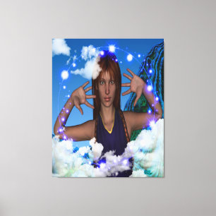 Lienzo Cabeza en las nubes