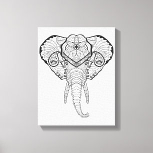 Lienzo Cabeza inspirada 6 del elefante