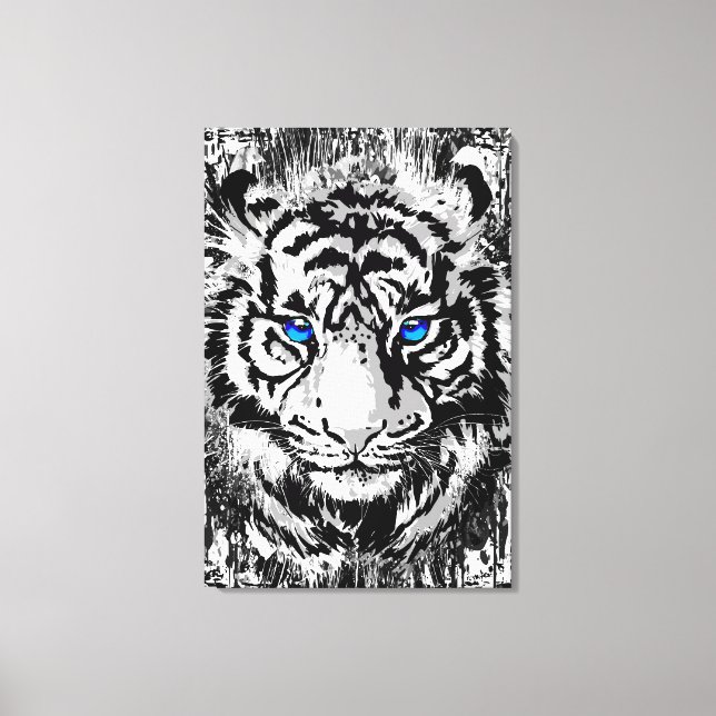 Lienzo Cabeza Siberiana de Tigre Blanco - Canvas de ojos  (Anverso)