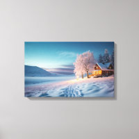 Cabina acogedora en la nieve espumosa