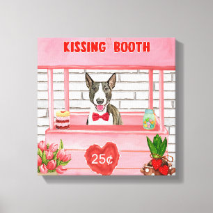 Lienzo Cabina de besos de perro Bull Terrier para el Día