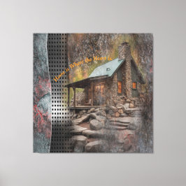 Lienzo Cabina de piedra de familia rusa