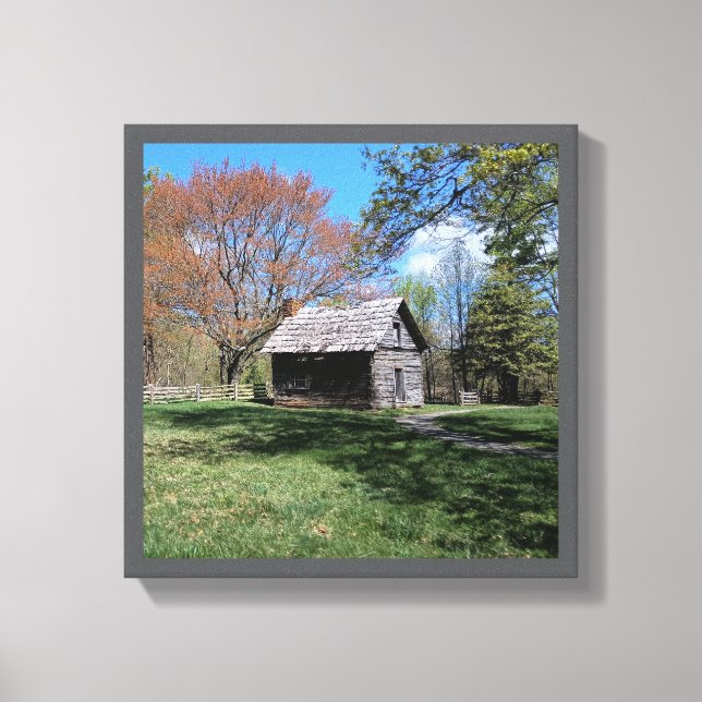 Lienzo Cabina de registro rústico de 12" x 12" (Anverso)