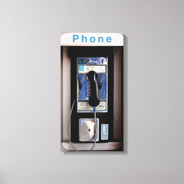 Lienzo Cabina de teléfono público de Nueva York, cabina d (Anverso)