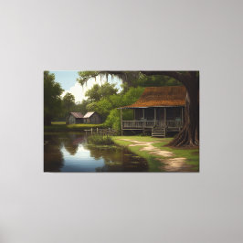 Lienzo Cabina Louisiana, Louisiana Art, Cajun Culture