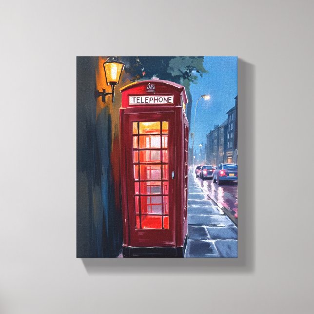 Lienzo Cabina telefónica roja de Londres Inglaterra Pintu (Anverso)