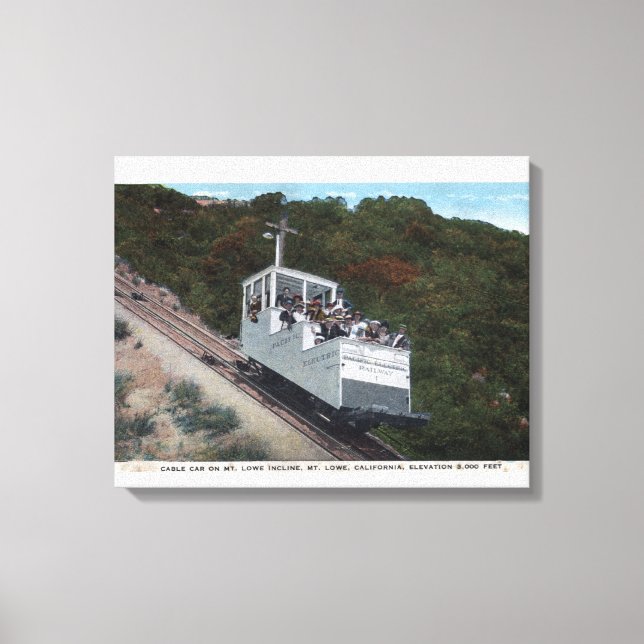 Lienzo Cable Car on Incline View (Anverso)