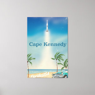 Lienzo Cabo Kennedy vintage Saturn cinco posters de cohet