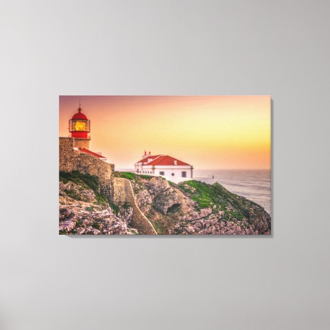 Lienzo Cabo Sao Vicente Al Atardecer | Algarve, Portugal (Anverso)