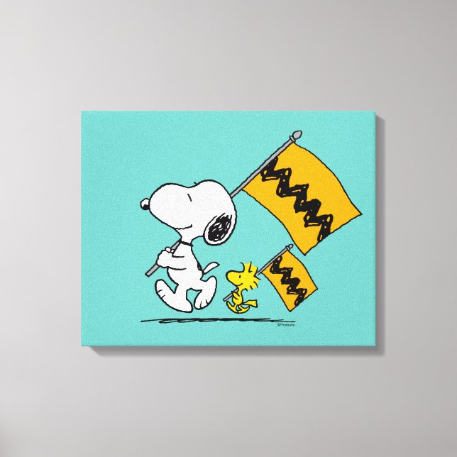 Lienzo Cacahuetes | Banderas Snoopy & Woodstock (Anverso)