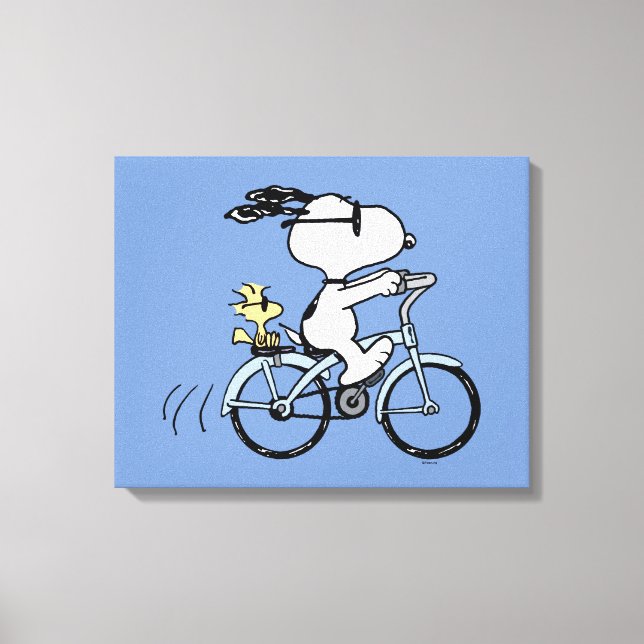 Lienzo Cacahuetes | Bicicleta Snoopy & Woodstock (Anverso)
