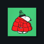 Lienzo Cacahuetes | Chaqueta Snoopy Red Puffer<br><div class="desc">Echa un vistazo a este divertido diseño de maní con Snoopy en su chaqueta roja de invierno.</div>