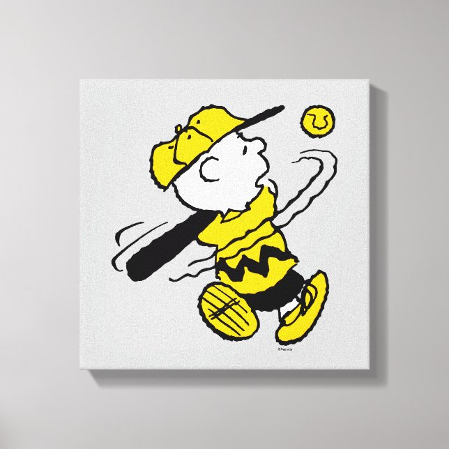 Lienzo Cacahuetes | Charlie Brown en Bat (Anverso)
