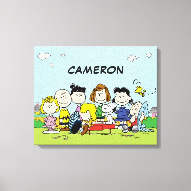 Lienzo Cacahuetes | Charlie Brown y Gang | Añadir su nomb (Anverso)