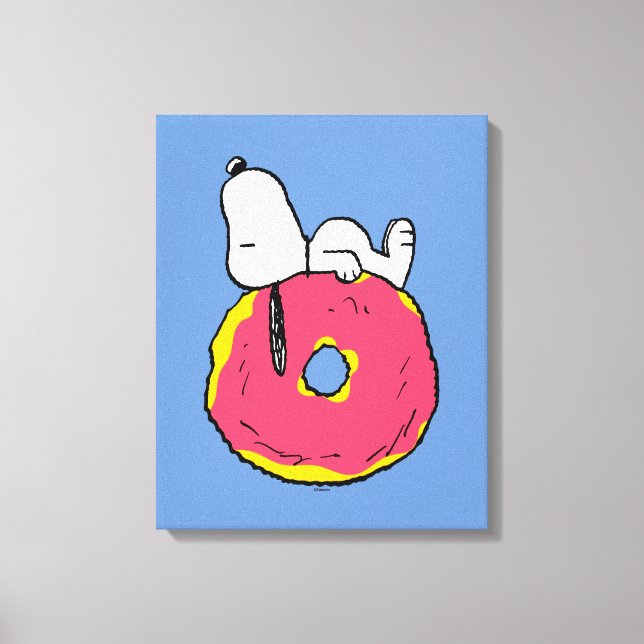 Lienzo Cacahuetes | Donut rosado Snoopy (Anverso)