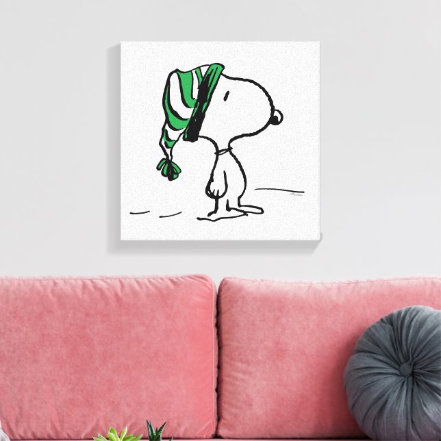 Lienzo Cacahuetes | Gorra de nieve verde de Snoopy (Insitu (Sala de estar))