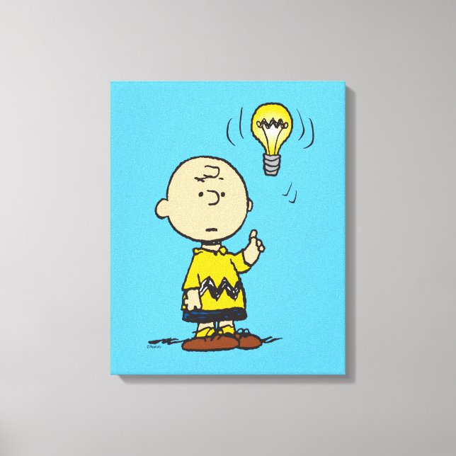 Lienzo Cacahuetes | Idea de Charlie Brown sobre la bombil (Anverso)