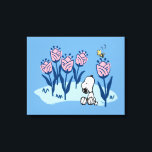 Lienzo Cacahuetes | Jardín de flores Snoopy & Woodstock<br><div class="desc">Mira este divertido diseño de maní con Snoopy y Woodstock.</div>
