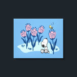 Lienzo Cacahuetes | Jardín de flores Snoopy & Woodstock<br><div class="desc">Mira este divertido diseño de maní con Snoopy y Woodstock.</div>