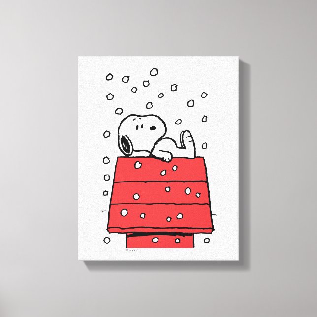 Lienzo Cacahuetes | Snoopy Doghouse Snowflakes (Anverso)