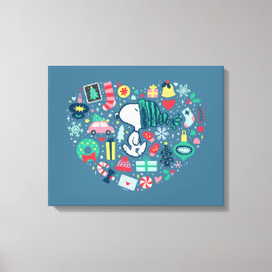 Lienzo Cacahuetes   Snoopy Holiday Happiness Heart