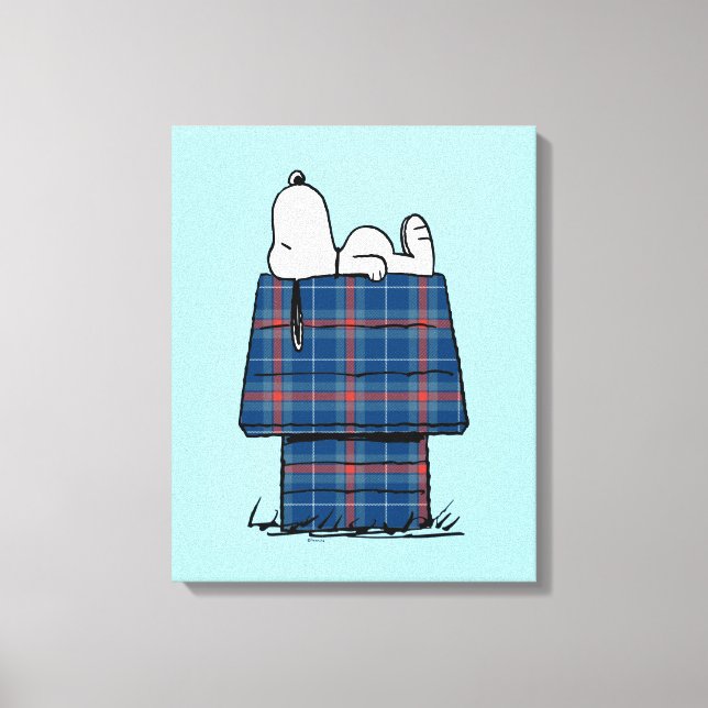 Lienzo Cacahuetes | Snoopy Plaid Flannel Holiday Dog Hous (Anverso)