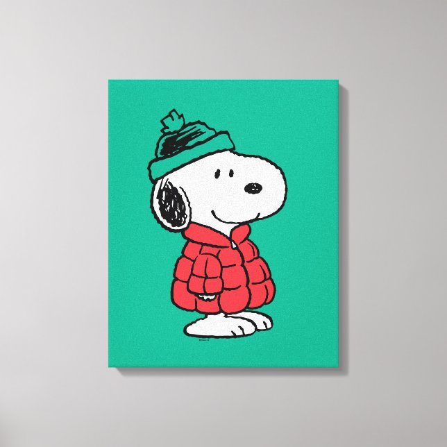 Lienzo Cacahuetes | Snoopy Winter Coat & Gorra (Anverso)