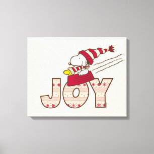 Lienzo Cacahuetes   Snoopy & Woodstock Joy Sled Ride