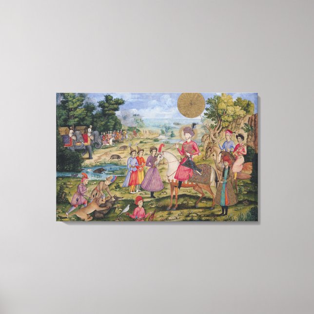 Lienzo Cacería real de Isfahán, Irán (Anverso)