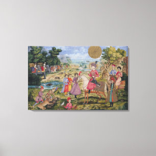 Lienzo Cacería real de Isfahán, Irán