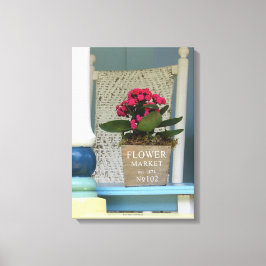 Lienzo Cacerola de flores en el mercado - Viñetería de Ma