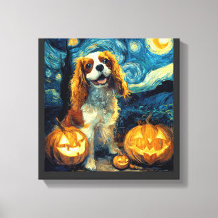 Lienzo Cachorro adorable del rey Carlos Spaniel de Hallow