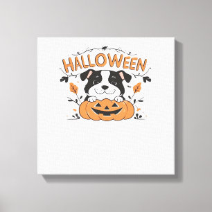 Lienzo Cachorro Adorable en Calabaza � Ilustración de Per