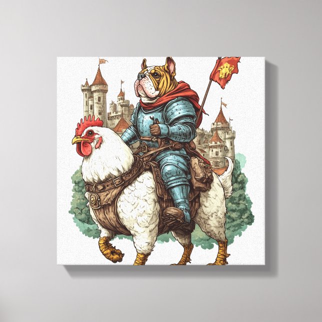 Lienzo Cachorro Caballero � Perro Héroe Medieval (Anverso)