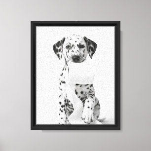 Lienzo Cachorro dálmata minimalista sosteniendo papel hig