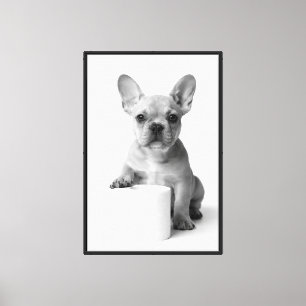 Lienzo Cachorro de Bulldog Francés Estético Custodia Pape