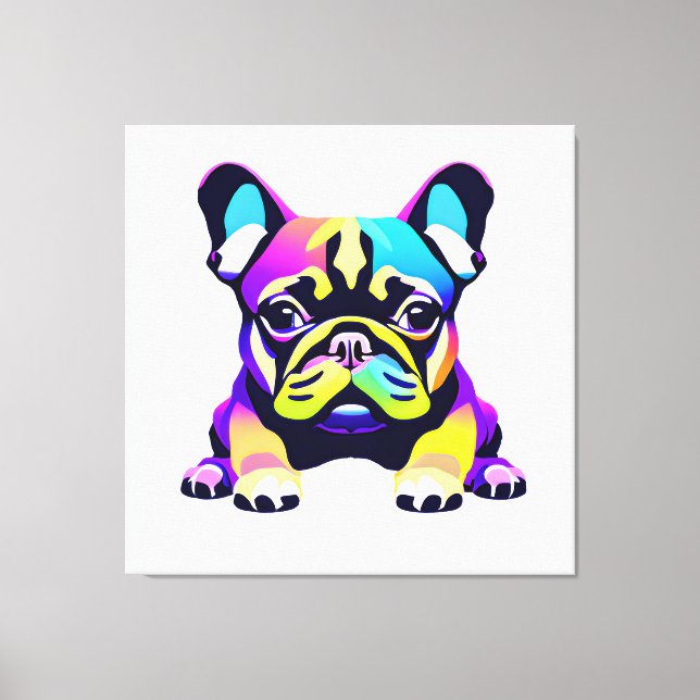 Lienzo Cachorro de cerdo colorido (Anverso)